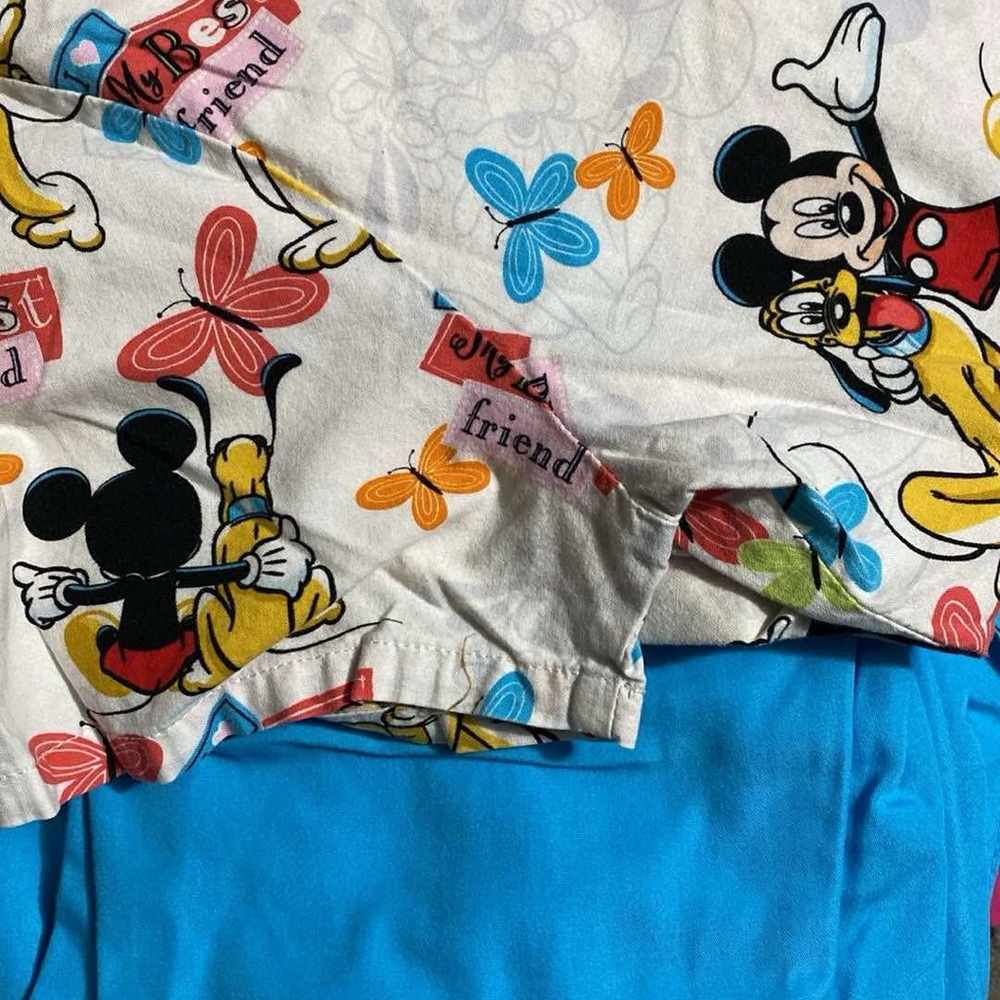 Disney Colorful Cartoon Pajama Set in Bright Blue